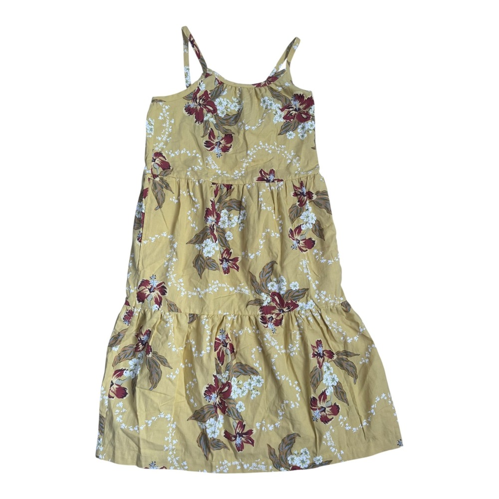 Patagonia Pataloha Dress Girls XL Yellow Floral Organic Cotton Tiered‎ 67246 NEW